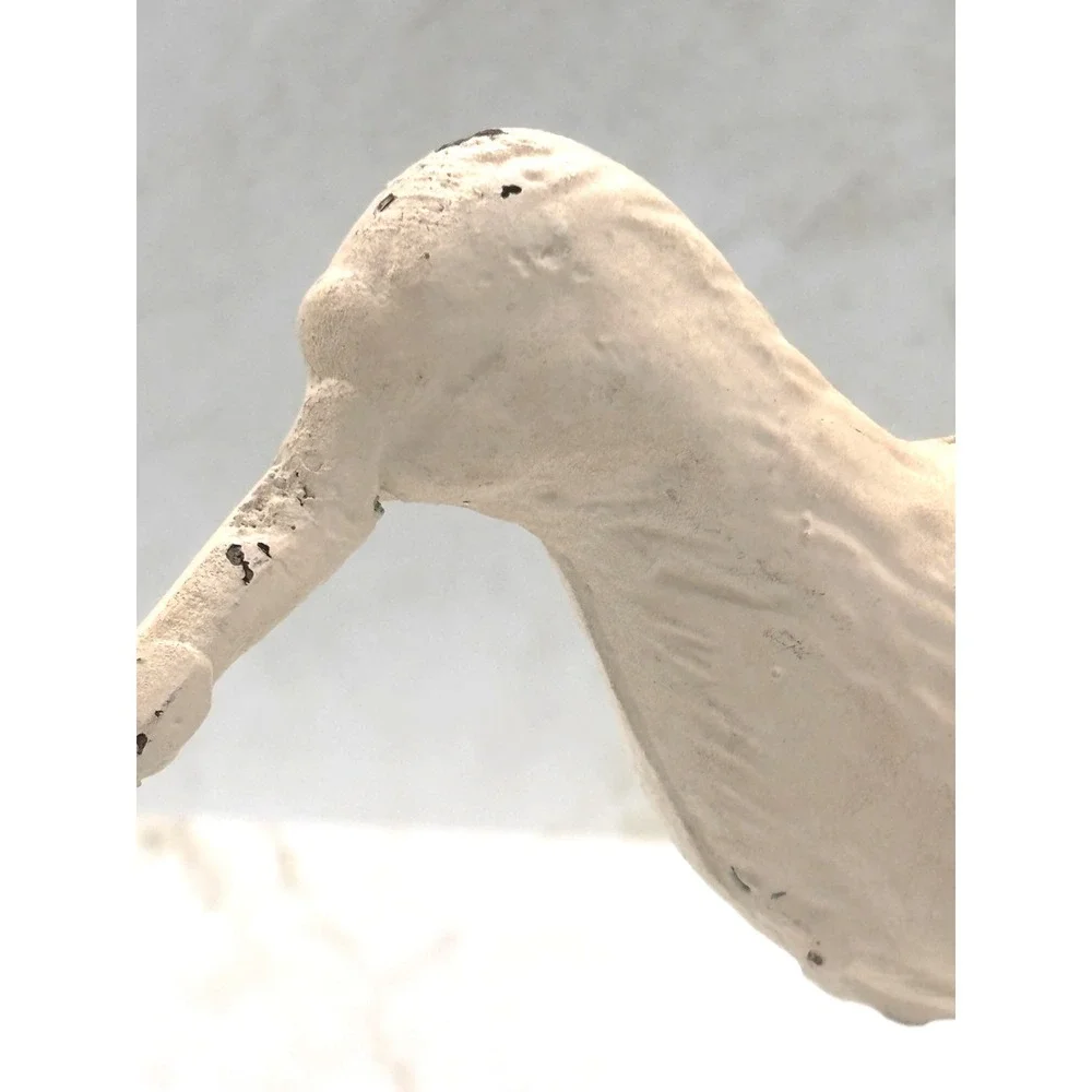 Urban Outfitters Cast‎ Iron Sandpiper Figurine Antique White Distressed 6